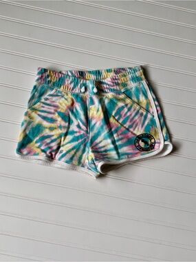 Abercrombie Kids Pastel Tie-Dye Terry Shorts - Teal, Pink, Yellow
